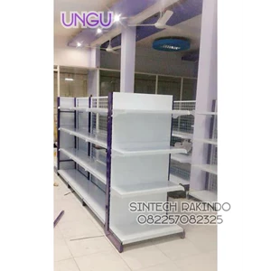 Rak Supermarket Warna Ungu - Putih